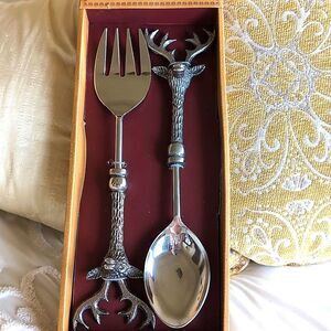 Vintage set of Stainless Steel Serving pieces from the Global Market